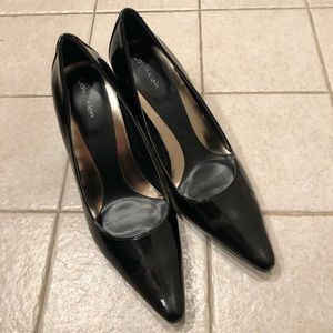 Calvin Klein black patent leather heels